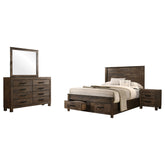 Woodmont 4-piece Queen Bedroom Set Rustic Golden Brown